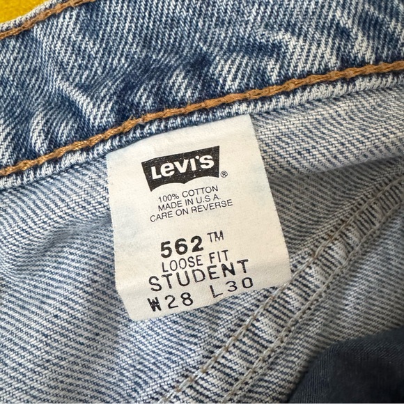 ‘97 Levi’s 562 Orange Tab USA Mimi Maternity Jean Shorts Medium Vintage Boho - Picture 14 of 15